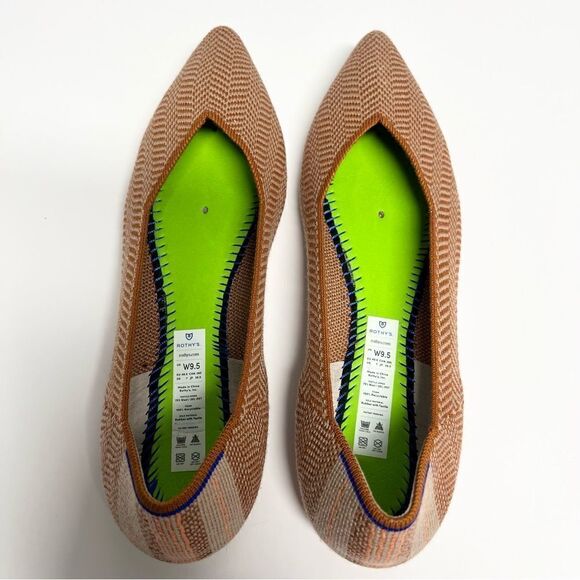 Rothy’s Retired Camel Herringbone The Point Flats Size 9.5 - Picture 7 of 12